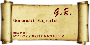 Gerendai Rajnald névjegykártya